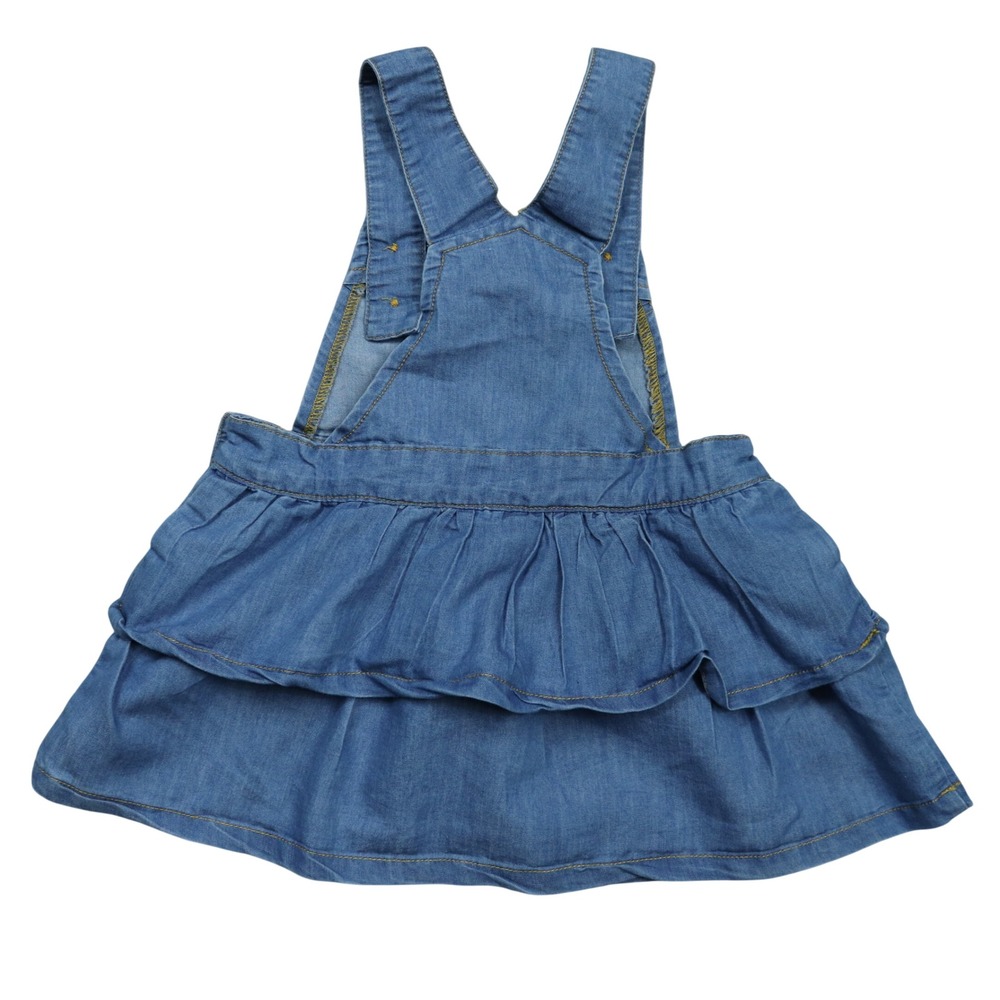 Babyhug Blue Disney Winnie the Pooh Pinafore Dress Baby Denim Ruffle 9-12M - Picture 2 of 8